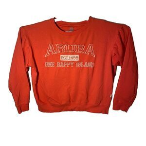 Aruba EST 1499 Island Sweatshirt Adult Unisex Size XL Red Crewneck Long Sleeve‎